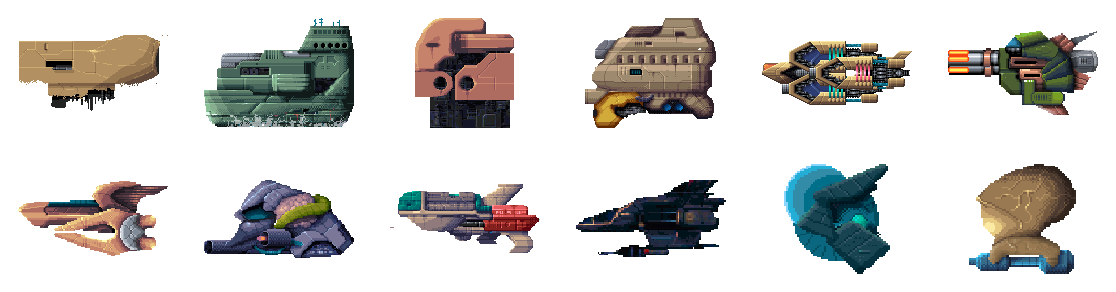 Montage de plusieurs ennemis pixel art d'Ardius
